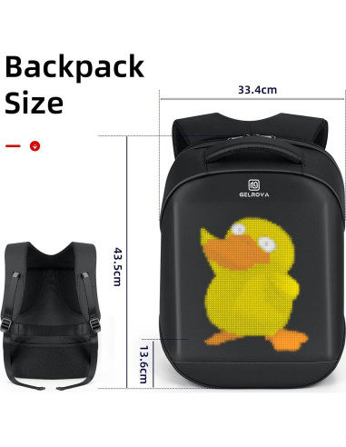 Mochila LED Gelrova 17" con Control APP, 21L, Unisex