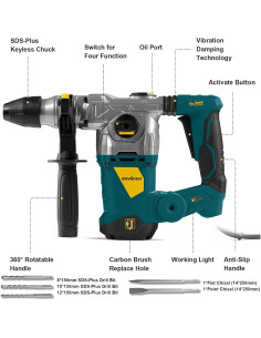 Martillo Perforador Rotativo Enventor 1500W 1-1/4" Azul 2