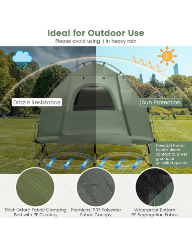 Cama de Camping Plegable Goplus 5-en-1 con Tienda y Saco