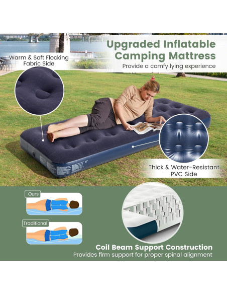 Cama de Camping Plegable Goplus 5-en-1 con Tienda y Saco