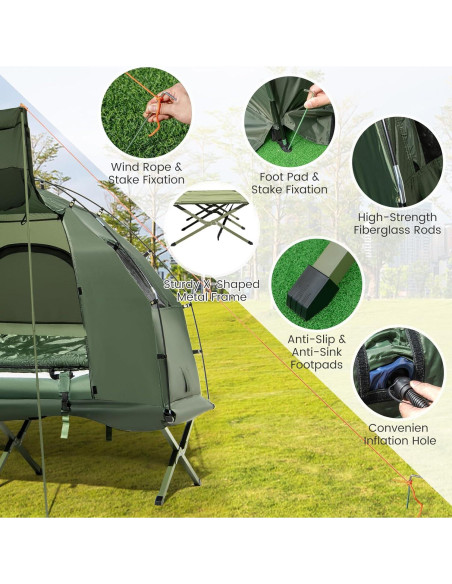 Cama de Camping Plegable Goplus 5-en-1 con Tienda y Saco