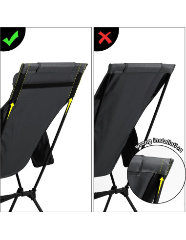 Silla de Camping Plegable TOBTOS con Respaldo Alto 200 kg