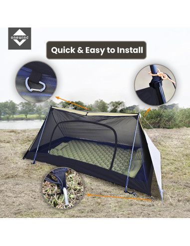 Tienda Interior Onewind Ultraligera con Suelo 1 Persona Negra