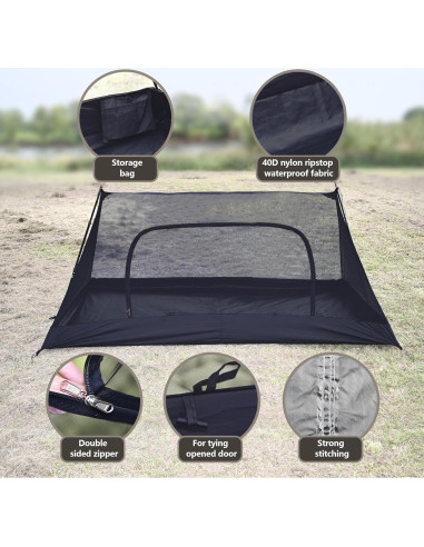 Tienda Interior Onewind Ultraligera con Suelo 1 Persona Negra