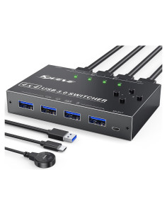 Conmutador KVM USB 3.0 MLEEDA 4 Puertos para 4 PC