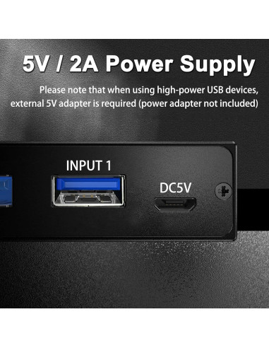 Conmutador KVM USB 3.0 MLEEDA 4 Puertos para 4 PC
