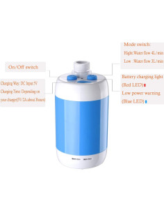 Ducha Portátil Iron Hammer 4800mAh Ajustable Camping 2