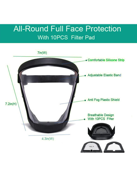 Escudo Facial Completo Fracavi Reutilizable Anti-Niebla 2 Pack