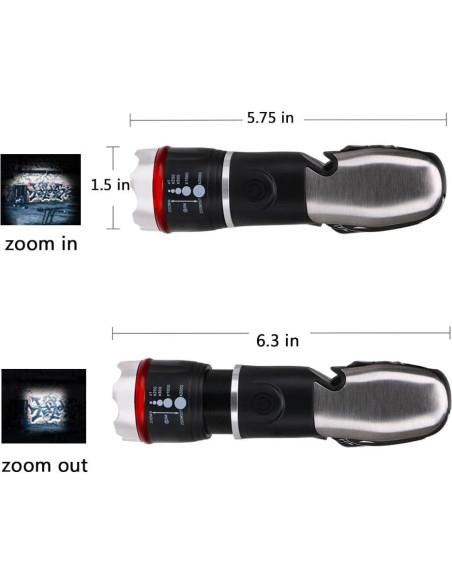 Linterna LED Multi Herramienta Ploarnovo 5 en 1 para Emergencias