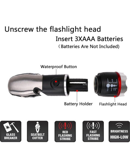 Linterna LED Multi Herramienta Ploarnovo 5 en 1 para Emergencias