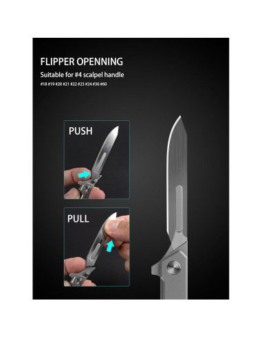 Cuchillo Plegable Olitans T029, Titanio y Acero Inoxidable 7.62cm