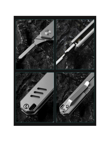 Cuchillo Plegable Olitans T029, Titanio y Acero Inoxidable 7.62cm
