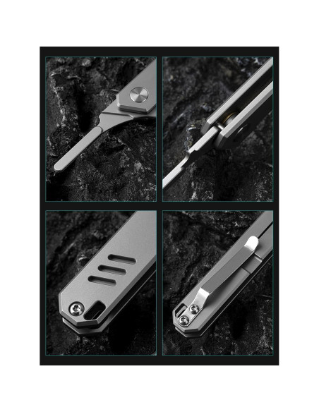 Cuchillo Plegable Olitans T029, Titanio y Acero Inoxidable 7.62cm