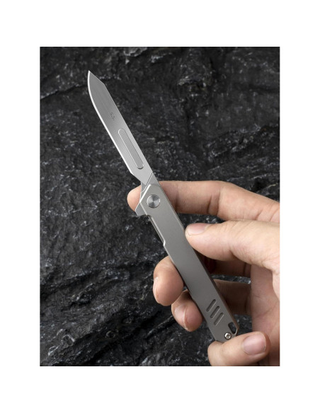 Cuchillo Plegable Olitans T029, Titanio y Acero Inoxidable 7.62cm