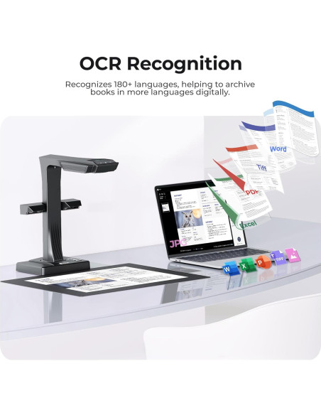 Escáner de Documentos CZUR ET16 Plus, 16MP, A3, OCR 186 Idiomas