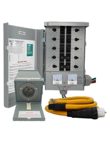 Kit Interruptor Transferencia Manual Connecticut Electric 50A 10 Circuitos