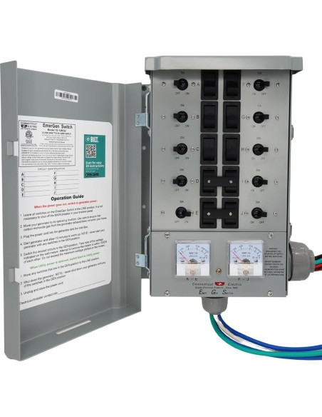 Kit Interruptor Transferencia Manual Connecticut Electric 50A 10 Circuitos