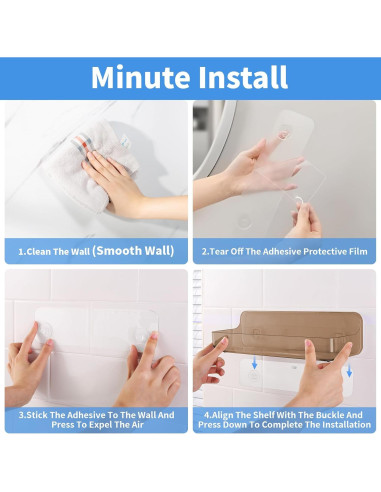 Caddy de Ducha Autoadhesivo Diesisa 2 Piezas Acrílico 6.8 kg