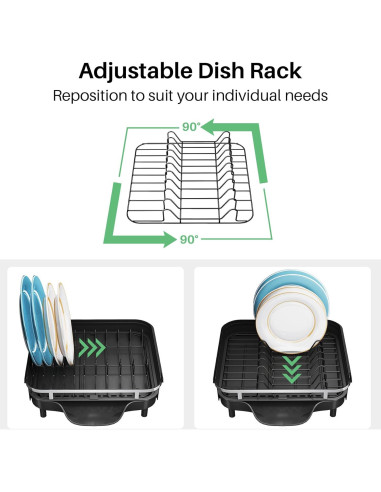 Escurridor de Platos Expandible SNTD Acero Inoxidable Negro