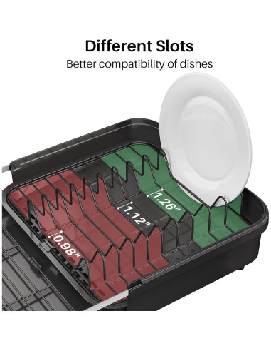Escurridor de Platos Expandible SNTD Acero Inoxidable Negro