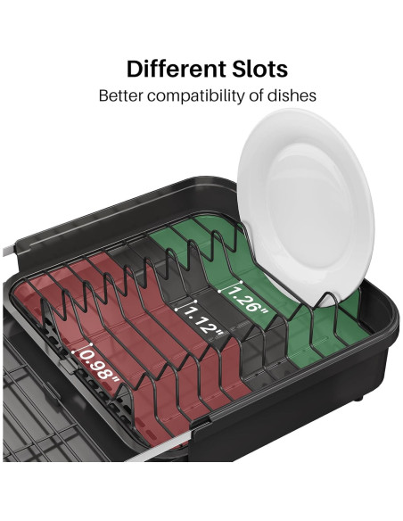 Escurridor de Platos Expandible SNTD Acero Inoxidable Negro