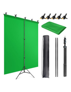 Fondo de Pantalla Verde JEBUTU 1.52x2m con Soporte y Bolsa