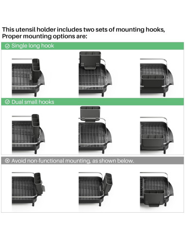 Escurridor de Platos Expandible SNTD Acero Inoxidable Negro