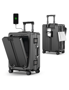 Maleta de Mano Expandible Ladplay 20" con Puerto USB - Negro