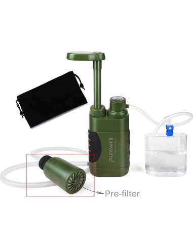Filtro de Agua Purewell YGL-123 Portátil 4 Etapas Camping