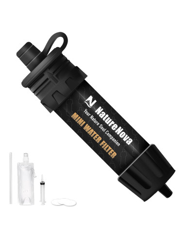 Filtro de Agua Portátil NatureNova Mini 51.8g para Emergencias