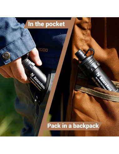 Filtro de Agua Portátil NatureNova Mini 51.8g para Emergencias