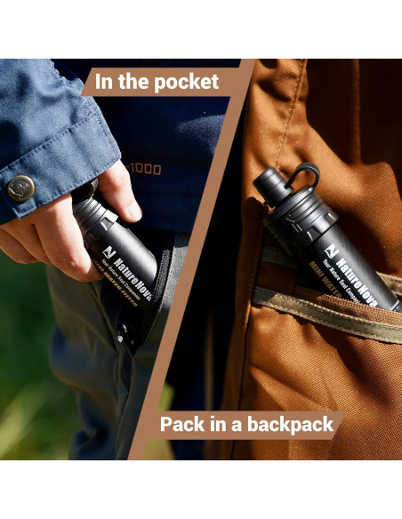 Filtro de Agua Portátil NatureNova Mini 51.8g para Emergencias Filtro de Agua Portátil NatureNova Mini 51.8g para Emergencias