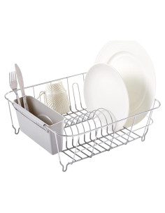 Estante Secar Platos Sweet Home 2 Piezas Plateado Compacto