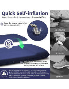 Colchón de Camping Autoinflable INVOKER 8 cm Azul 2