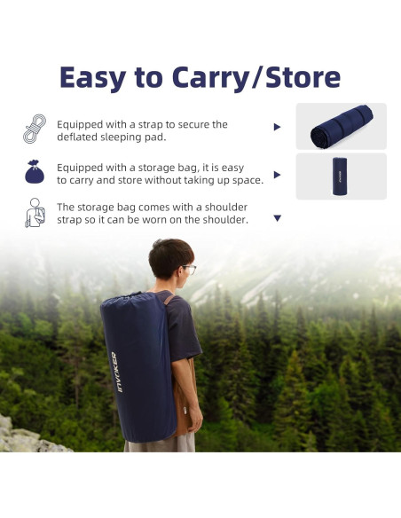 Colchón de Camping Autoinflable INVOKER 8 cm Azul