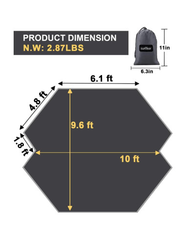 Lona de Lluvia Sunyear 3.05x2.92m para Hamaca - Impermeable