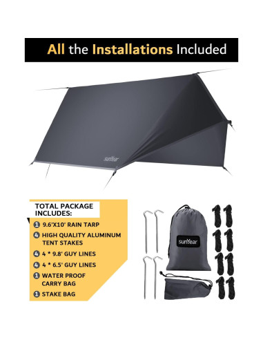 Lona de Lluvia Sunyear 3.05x2.92m para Hamaca - Impermeable