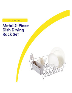 Estante Secar Platos Sweet Home 2 Piezas Plateado Compacto 2