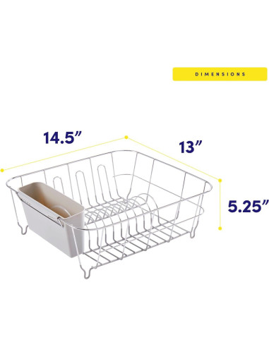 Estante Secar Platos Sweet Home 2 Piezas Plateado Compacto