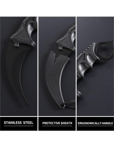 Cuchillo Karambit Milaloko de Acero Inoxidable para Camping 2