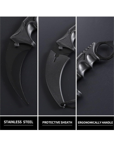 Cuchillo Karambit Milaloko de Acero Inoxidable para Camping