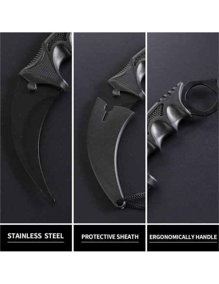 Cuchillo Karambit Milaloko de Acero Inoxidable para Camping