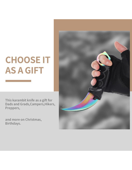 Cuchillo Karambit Milaloko de Acero Inoxidable para Camping