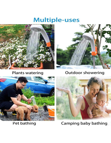 Ducha Portátil AZXJC S91 Recargable 4400mAh IPX7 para Camping