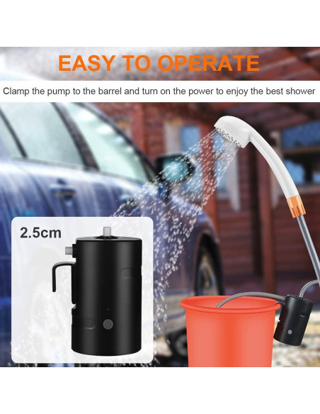 Ducha Portátil AZXJC S91 Recargable 4400mAh IPX7 para Camping