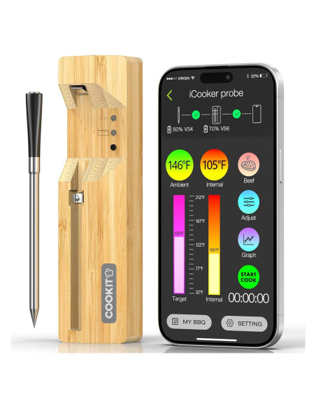 Termómetro de Carne Inalámbrico COOKIT MW2PLUS Bluetooth 700ft