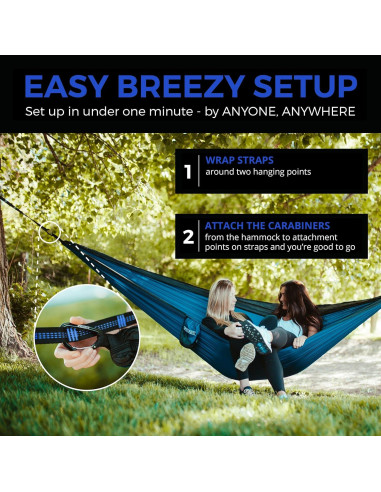 Correas de Hamaca Bear Butt Azul - 6.1m, 1000 lbs, 40 Bucles