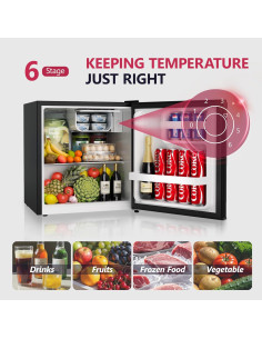 Mini Nevera Icyglee 1.7 Pies Compacta con Congelador Negro 2