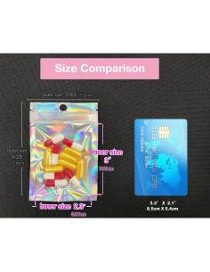 Bolsas Reutilizables Holográficas Trunple 100 PCS 5.8x7.6 cm 2