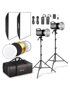 Kit de Luz de Flash Monolight NEEWER S101-300W 5600K 2 Unidades